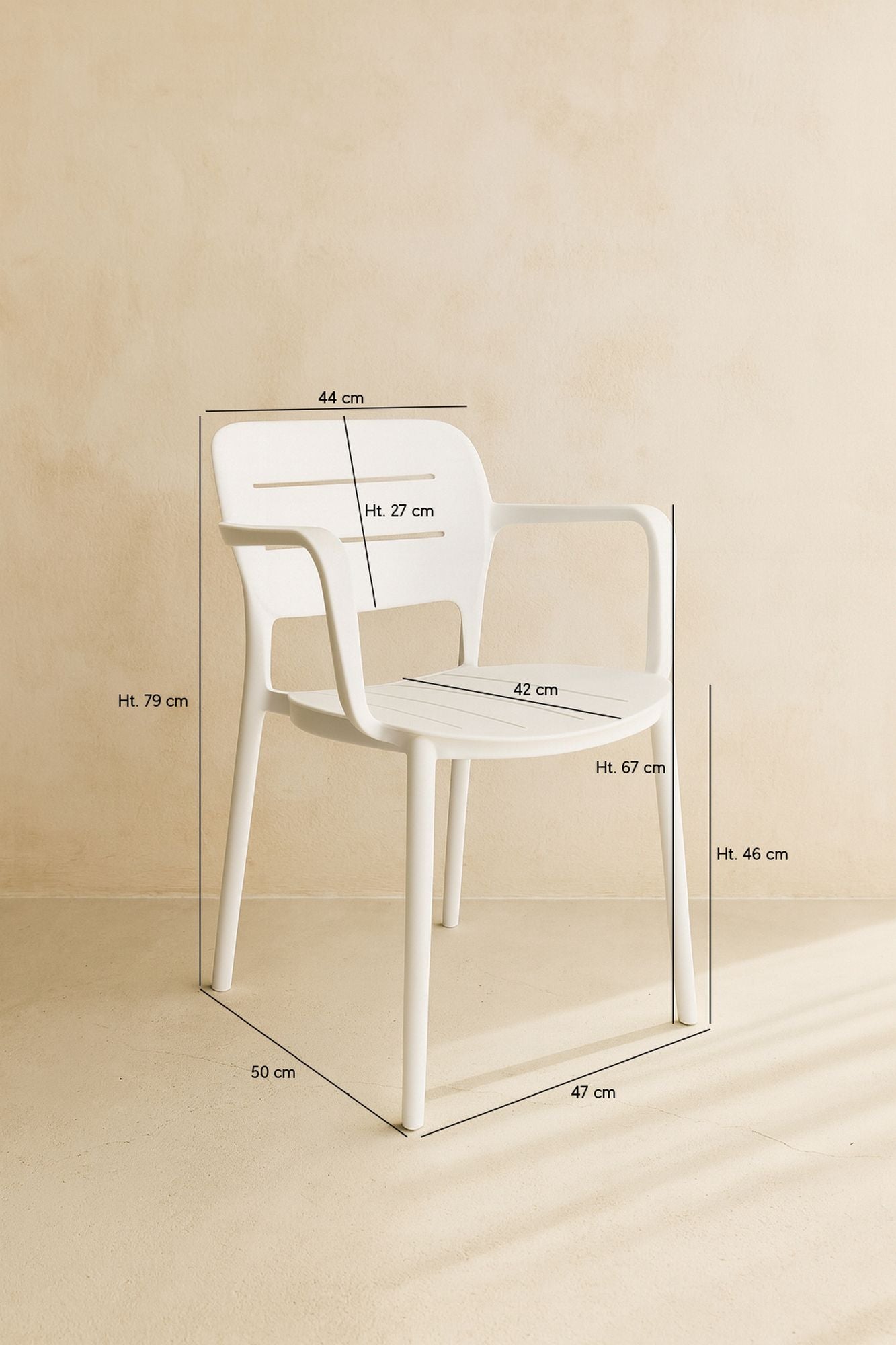 Sunset - Lot 4 Fauteuils De Table - Polypropylène - Blanc