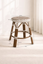Scala - Tabouret Bas - Alu Aspect Rotin/Textilene - Noisette