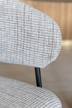 Eros - Lot 2 Faut /Table - Tissu Tweed/Metal - Noir/Latte
