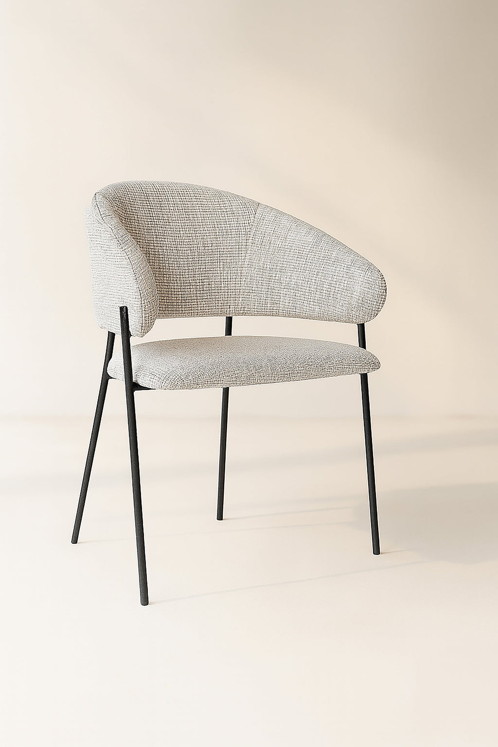 Eros - Lot 2 Faut /Table - Tissu Tweed/Metal - Noir/Latte