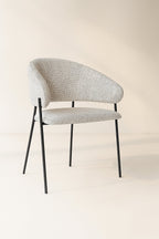 Eros - Lot 2 Faut /Table - Tissu Tweed/Metal - Noir/Latte
