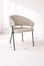 Eros - Lot 2 Faut /Table - Tissu Tweed/Metal - Noir/Latte