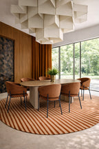 Eros - Lot 2 Faut / Table - Tissu Tweed/Metal - Brique/Noir
