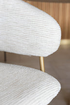 Eros - Lot 2 Faut / Table - Tissu Tweed/Metal - Ecru/Noir