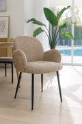 Lot De 2 Fauteuils Ginette - Tissu Tweed Tabac