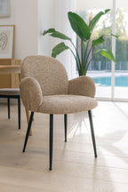 Lot De 2 Fauteuils Ginette - Tissu Tweed Tabac