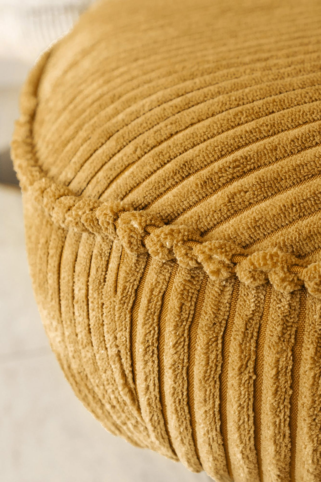 Funky Swivel Armchair - Corduroy - Saffron With Black Metal Legs