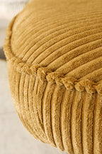 Funky Swivel Armchair - Corduroy - Saffron With Black Metal Legs