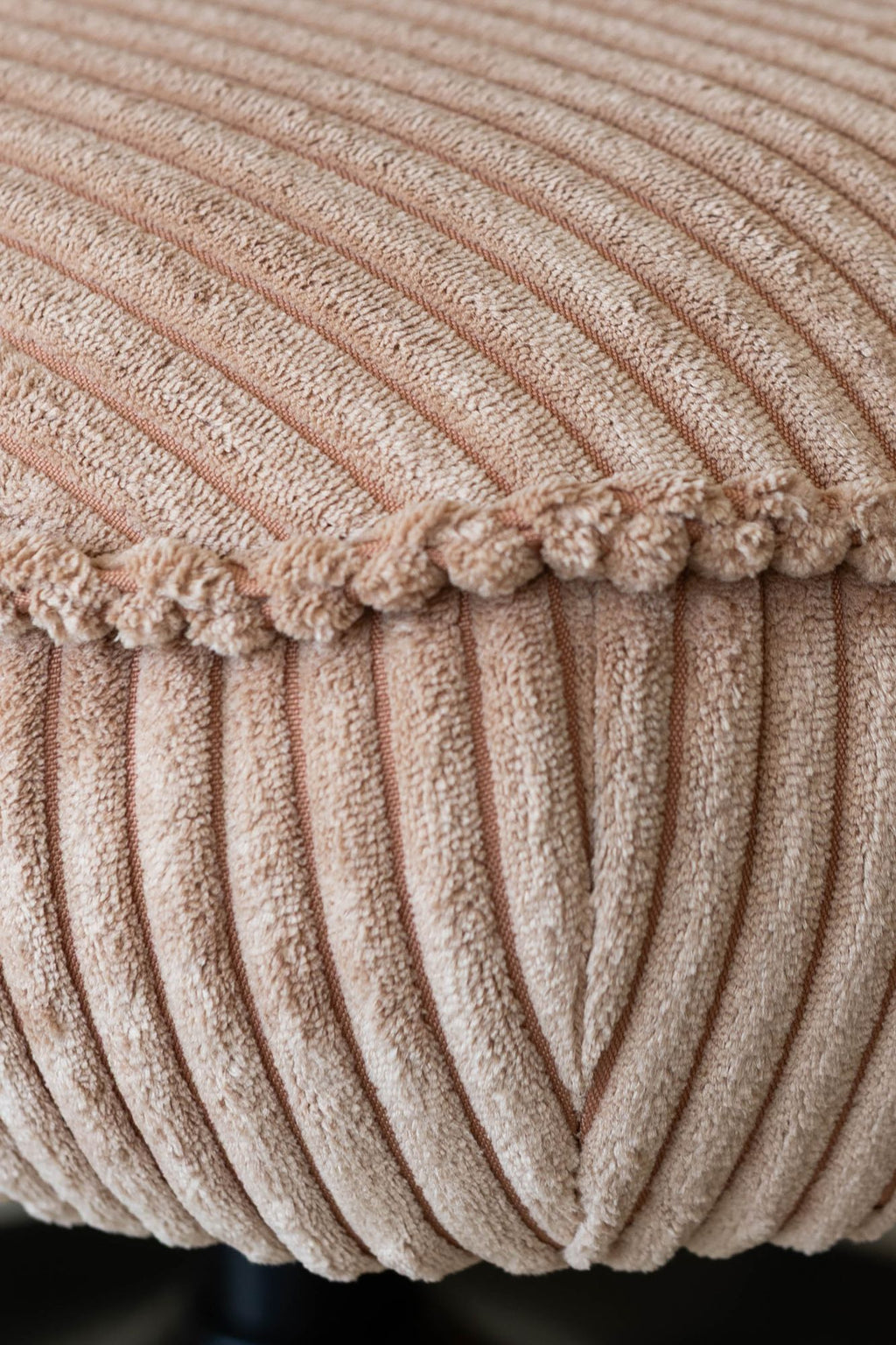 Funky Swivel Armchair - Corduroy - Pink With Black Metal Legs