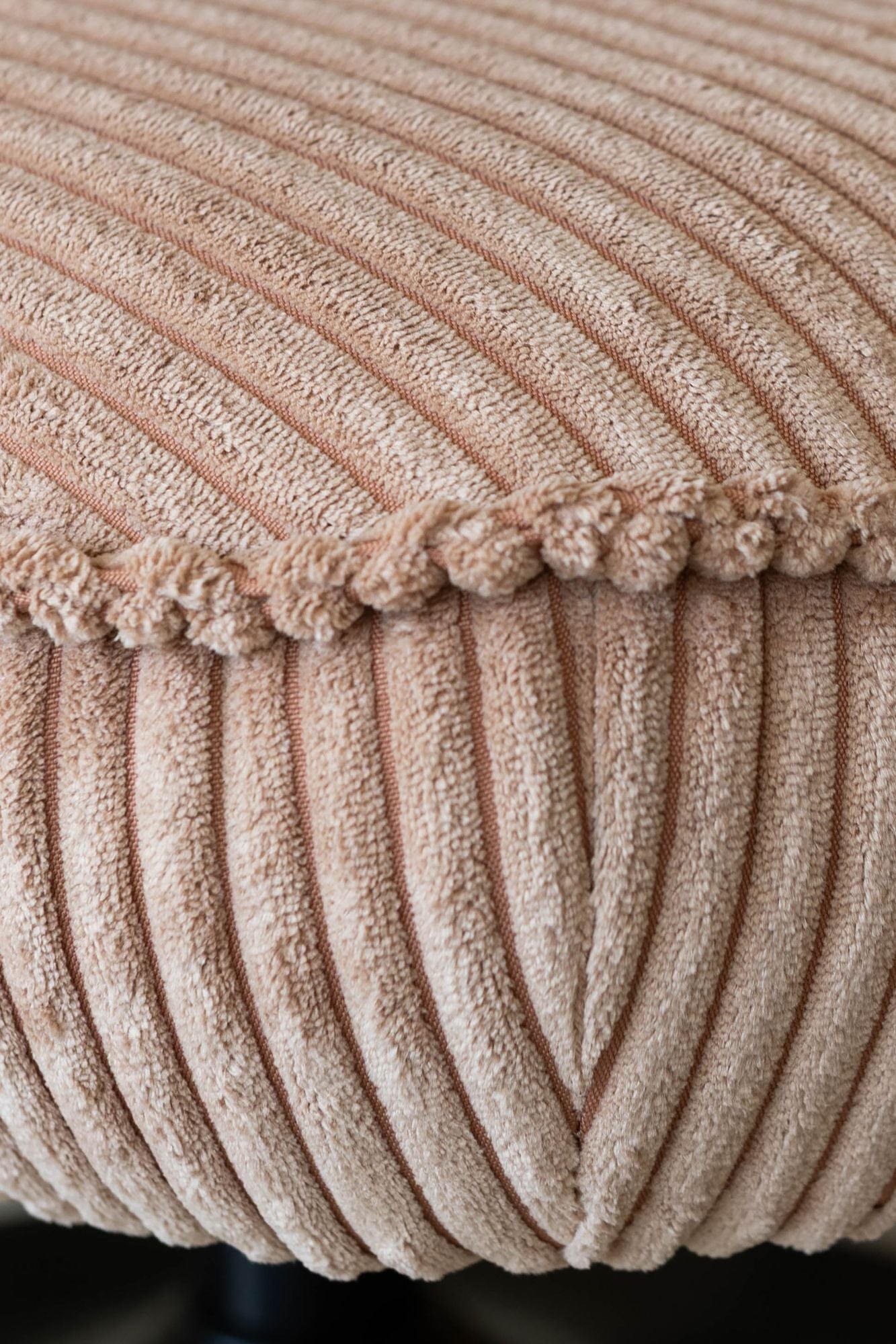 Funky Swivel Armchair - Corduroy - Pink With Black Metal Legs