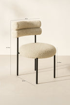 Gina - Lot 2 Chaises - Tissu Tweed/Métal - Beige/Noir