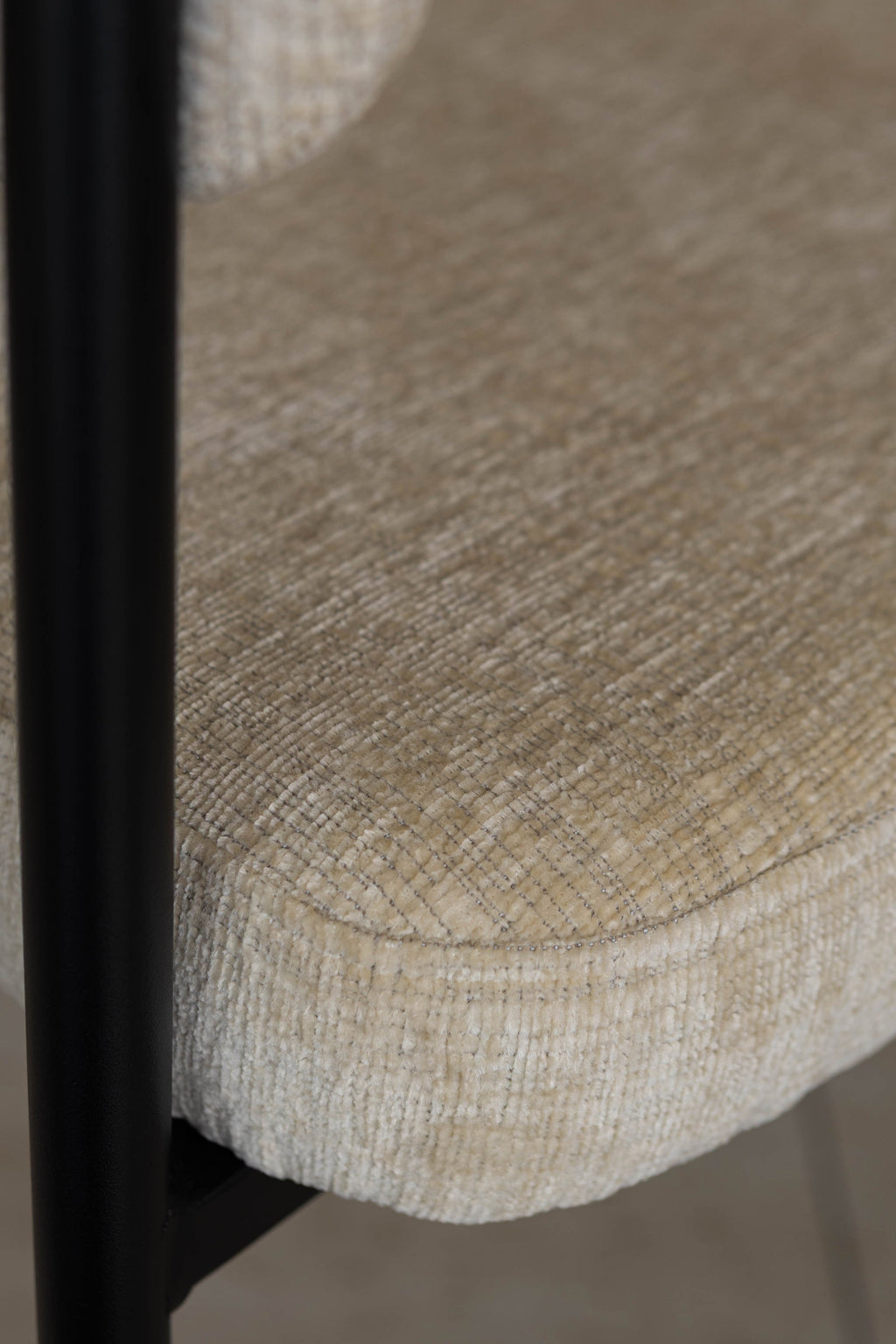 Colette - Lot 2 Fauteuils Table - Tissu/Métal - Beige/Noir