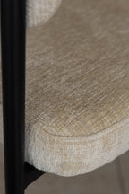 Colette - Lot 2 Fauteuils Table - Tissu/Métal - Beige/Noir