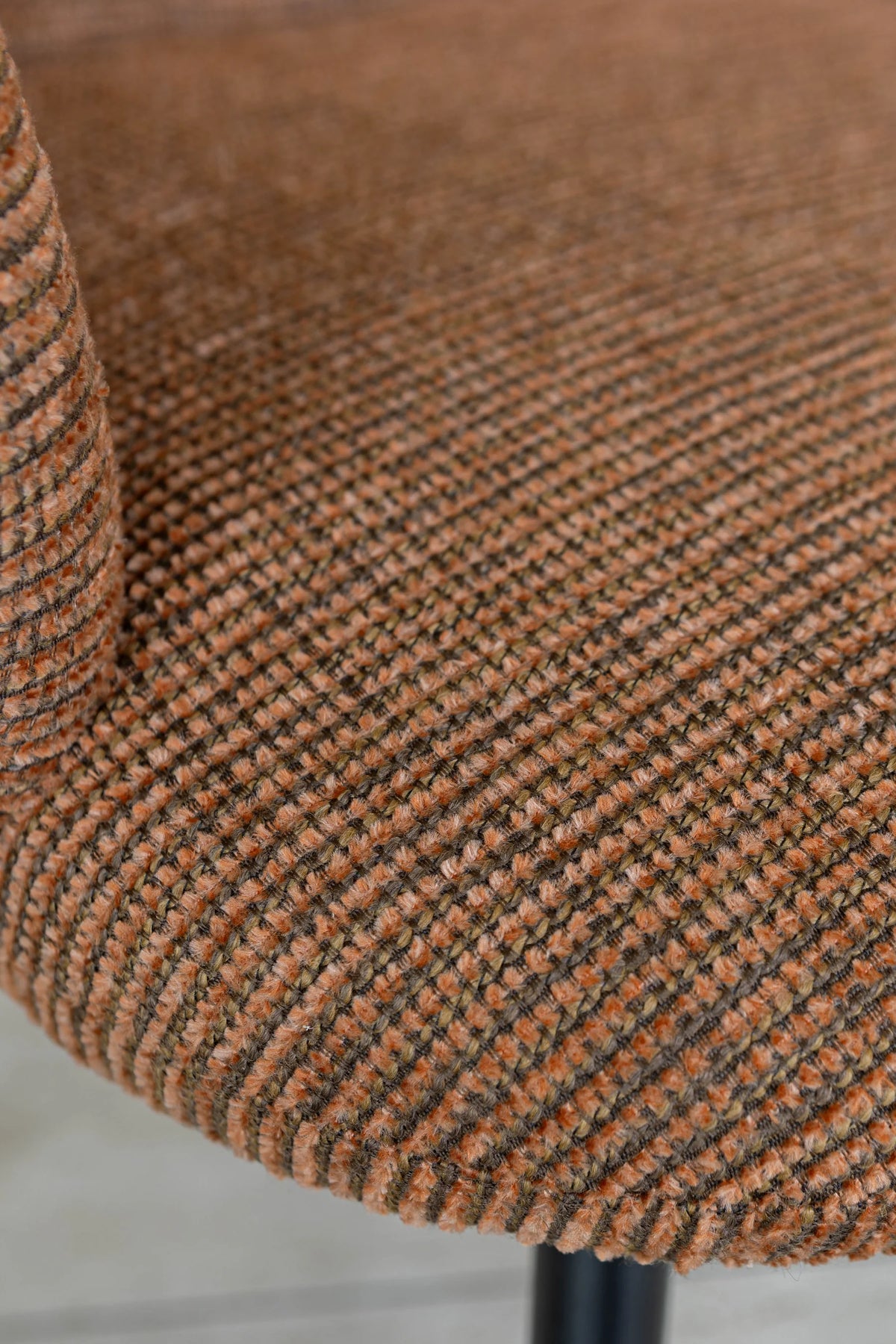 Ginette - Set of 2 Dining Chairs - Tweed/Metal Fabric - Black/Terracotta