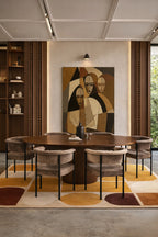 Colette - Lot2 Fauteuils Table - Tissu/Métal - Noir/Coffee