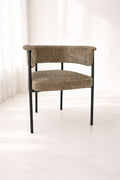 Colette - Lot2 Fauteuils Table - Tissu/Métal - Noir/Coffee