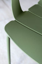 Juego de 4 sillones de mesa de interior Montauk - Polipropileno y metal verde