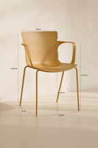 Montauk - Lot 4 Fauteuils De Table - Polypropylène/Metal - Ocre