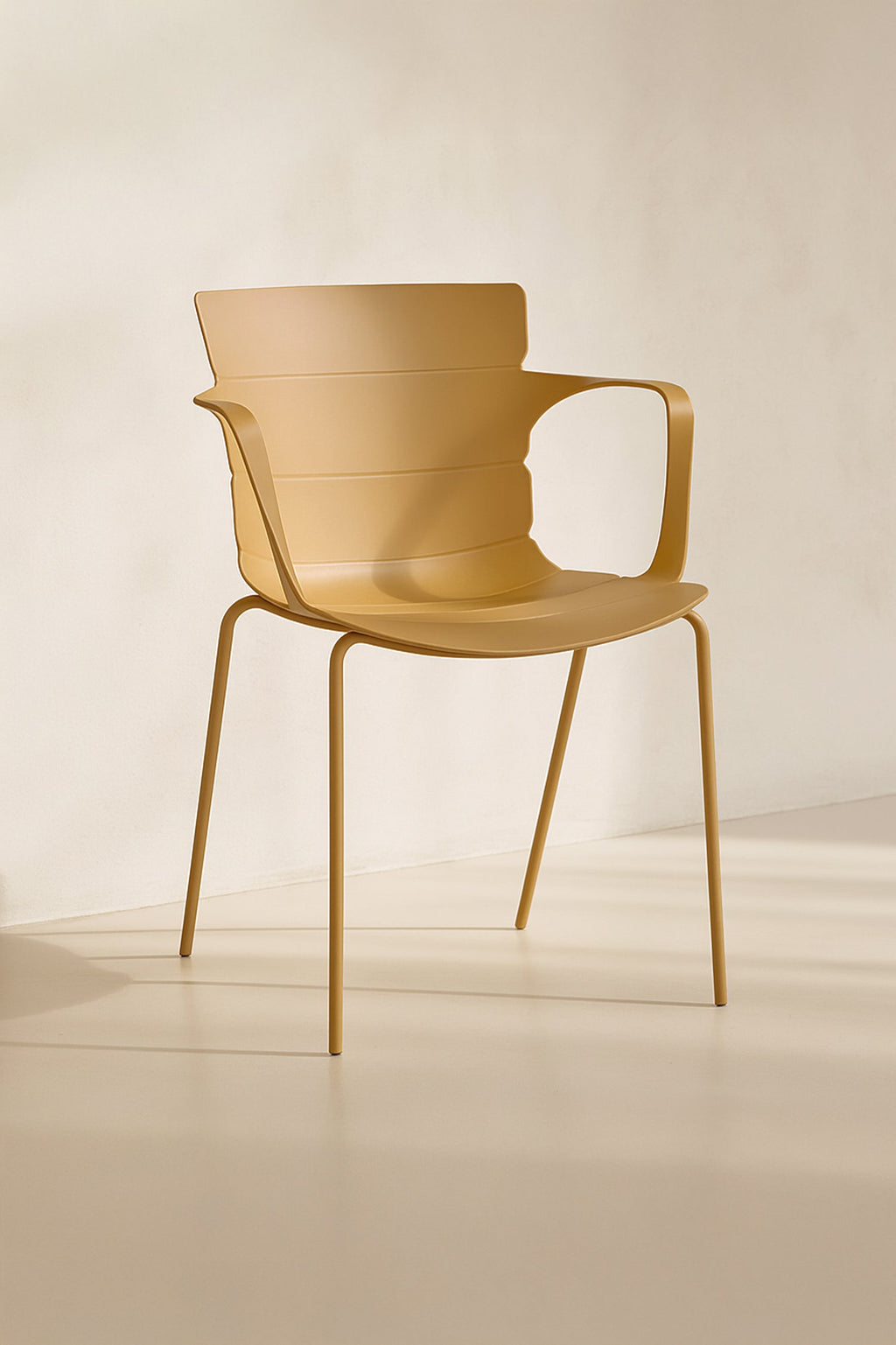 Montauk - Lot 4 Fauteuils De Table - Polypropylène/Metal - Ocre