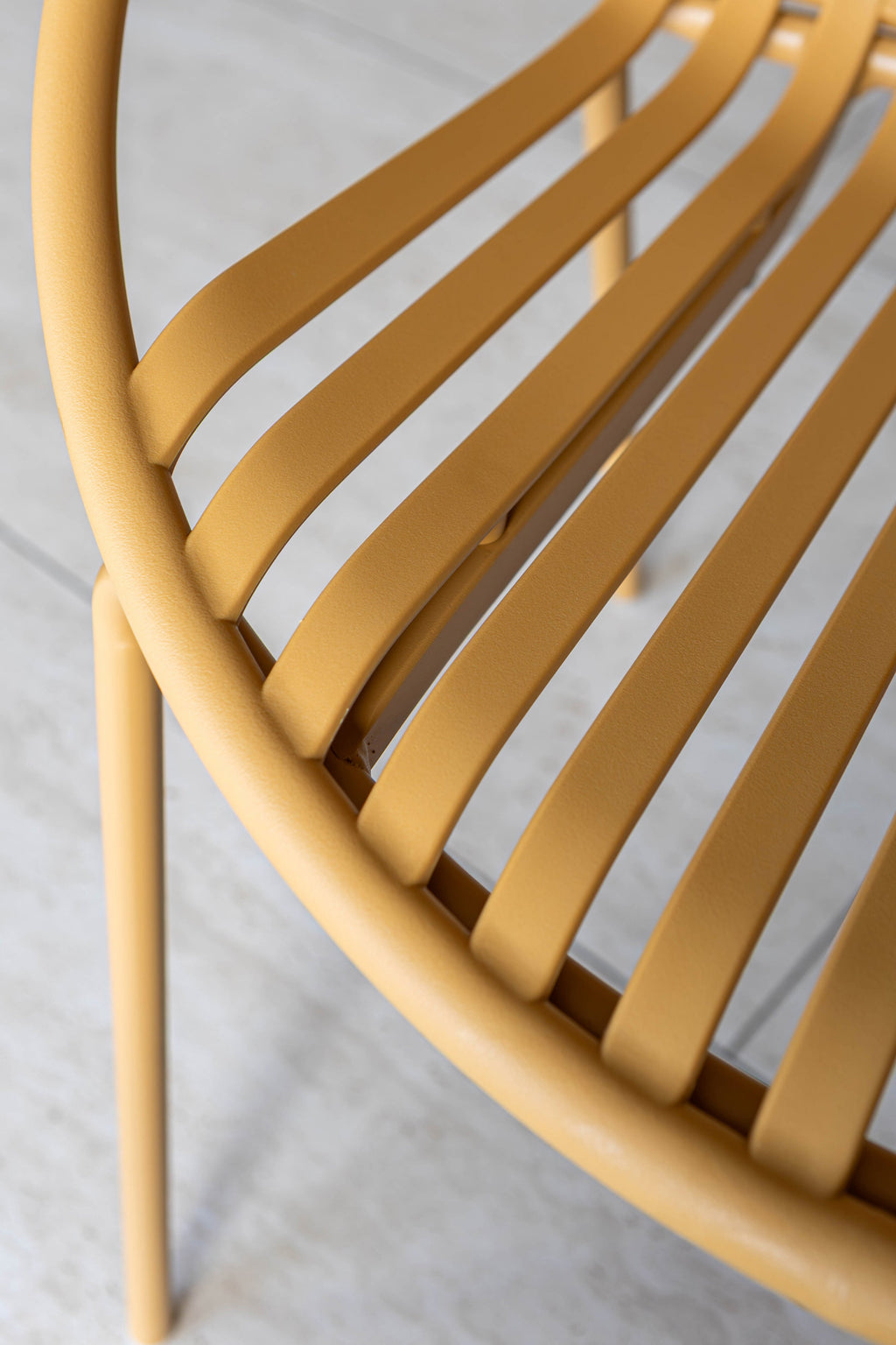 Set of 4 Calypso Indoor Table Armchairs - Polypropylene and Ocher Metal