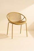 Set of 4 Calypso Indoor Table Armchairs - Polypropylene and Ocher Metal