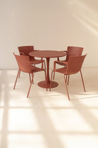 Montauk - Ensemble Table/4Fauteuil De Table En Polypopylène - Métal - Brique