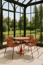 Calypso Indoor Table And 4 Armchairs Set - Polypropylene And Brick Metal