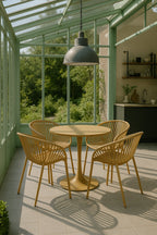Calypso - Ensemble Table/4Fauteuil De Table En Polypropylèn - Métal - Ocre
