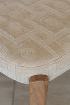 Suzie - Lot 2 Chaises - Effet Bois/Tissu/Metal