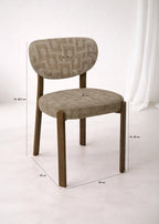 Suzie - Lot 2 Chaise - Effet Bois/Tissu/Métal - Taupe