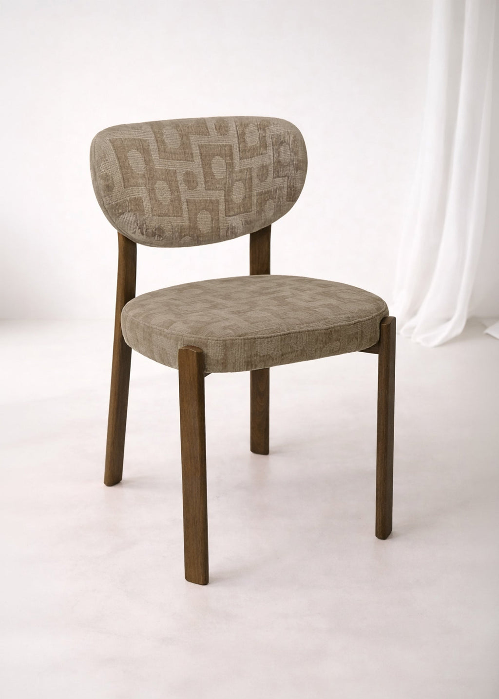 Suzie - Lot 2 Chaise - Effet Bois/Tissu/Métal - Taupe