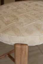 Suzie - Lot 2 Chaises/ Bar - Effet Bois/Tissu/Metal - Beige