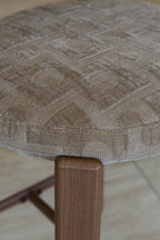 Suzie - Lot 2 Chaises/Bar - Effet Bois/Tissu/Métal - Taupe