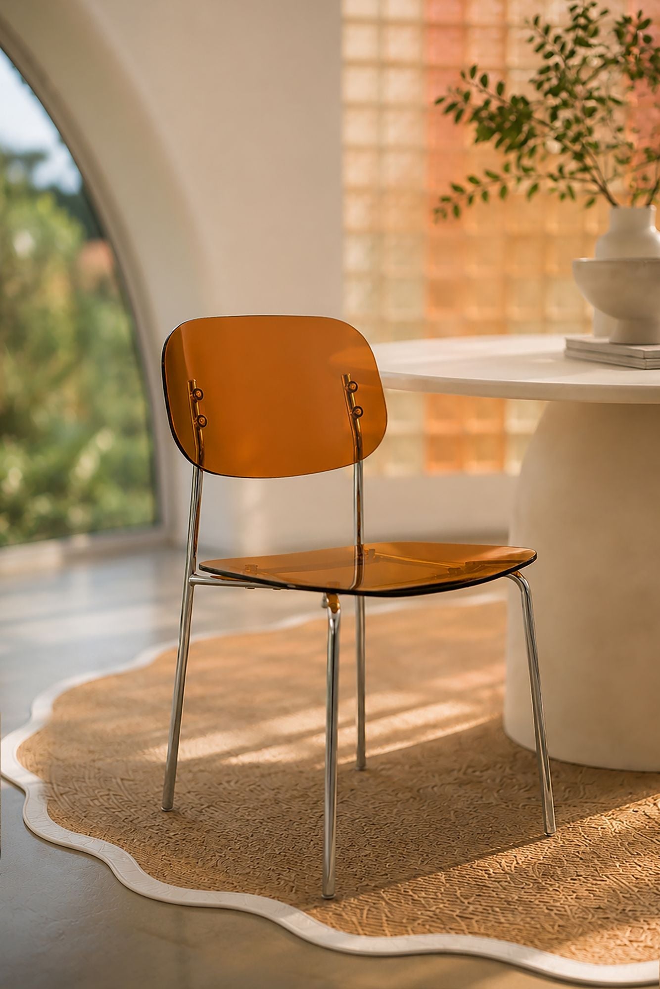 Glam - Lot De Deux Chaises - Polycarbonate - Ambre