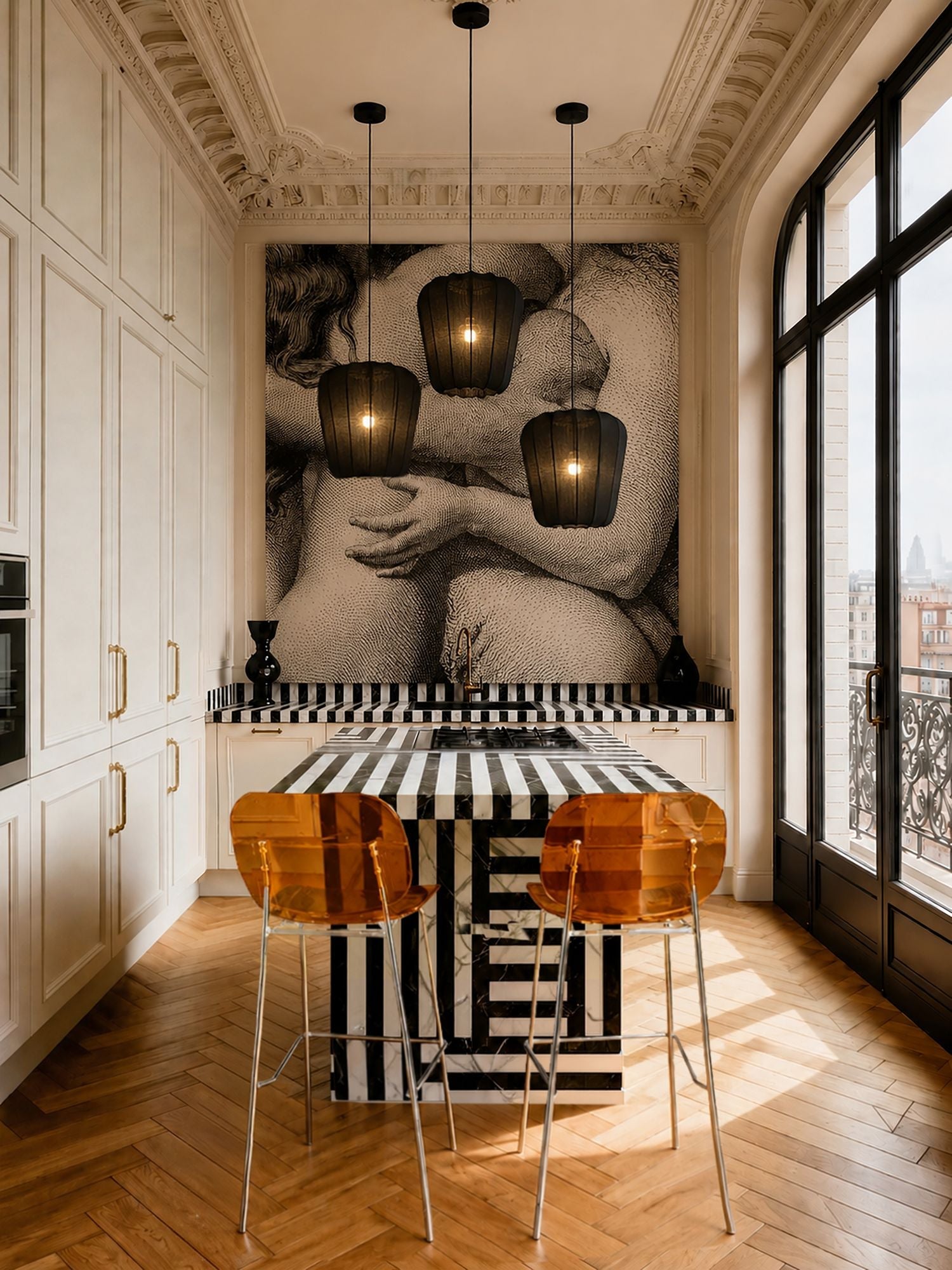 Glam - Lot De Deux Chaises De Bar - Polycarbonate - Ambre