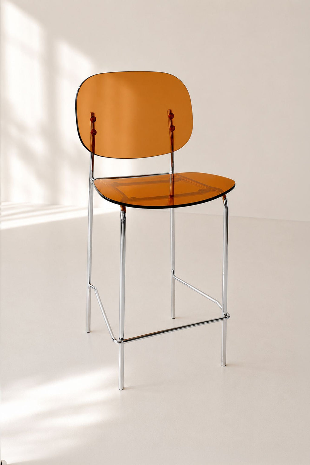 Glam - Lot De Deux Chaises De Bar - Polycarbonate - Ambre