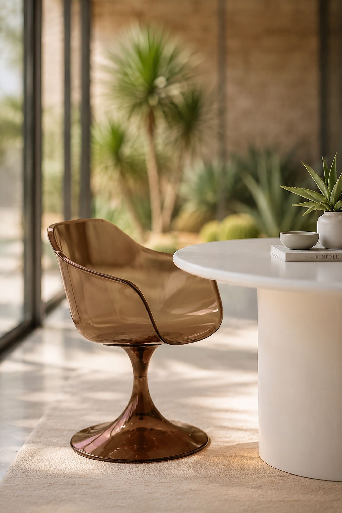 Glam - Lot De Deux Fauteuils De Table - Polycarbonate - Ecorce