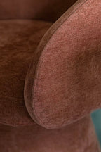 Alba - Fauteuil De Table Pivotant - Tissu Effet Chenille - Cherry