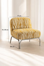 Savara - Fauteuil - Tissu Chenille Zébré - Ocre