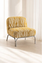 Savara - Fauteuil - Tissu Chenille Zébré - Ocre