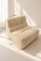 Volta - Fauteuil - Tissu Chenille Entrelacé - Écru