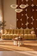 Volta - Canapé Modulable - Tissu Chenille - Ocre Doré