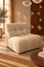 Volta - Canapé Modulable - Tissu Chenille - Écru