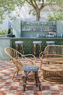 Scala - Outdoor Low Stool Woven Textilene - Blue