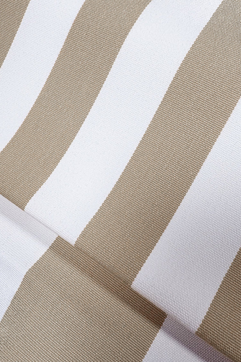 Isola - Parasol Polyester Rayures - Taupe Et Blanc