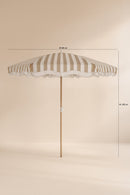 Isola - Parasol Polyester Rayures - Taupe Et Blanc