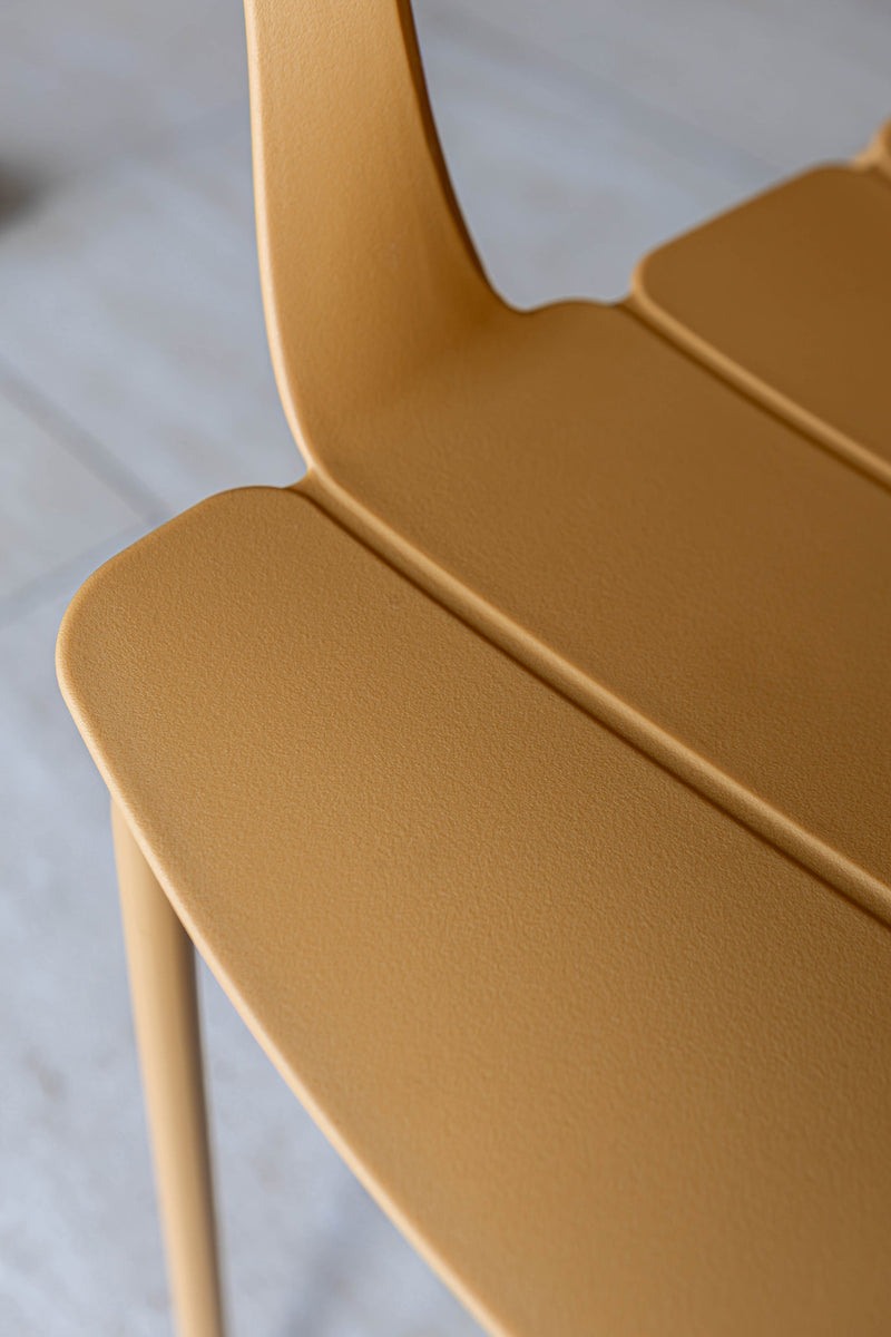 Montauk - Table Set And 4 Table Armchairs - Ocher