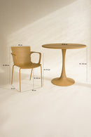 Montauk - Table Set And 4 Table Armchairs - Ocher