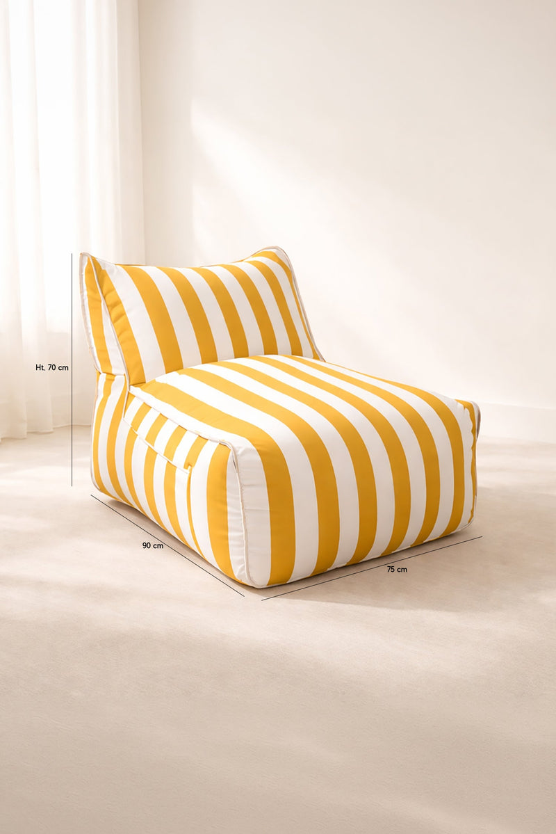 Flavio - Fauteuil Extérieur - Blanc Et Jaune Bouton D'Or