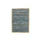 Asma - Tapis - Cuir Recycle/Coton/Jute - Bleu/Argenté